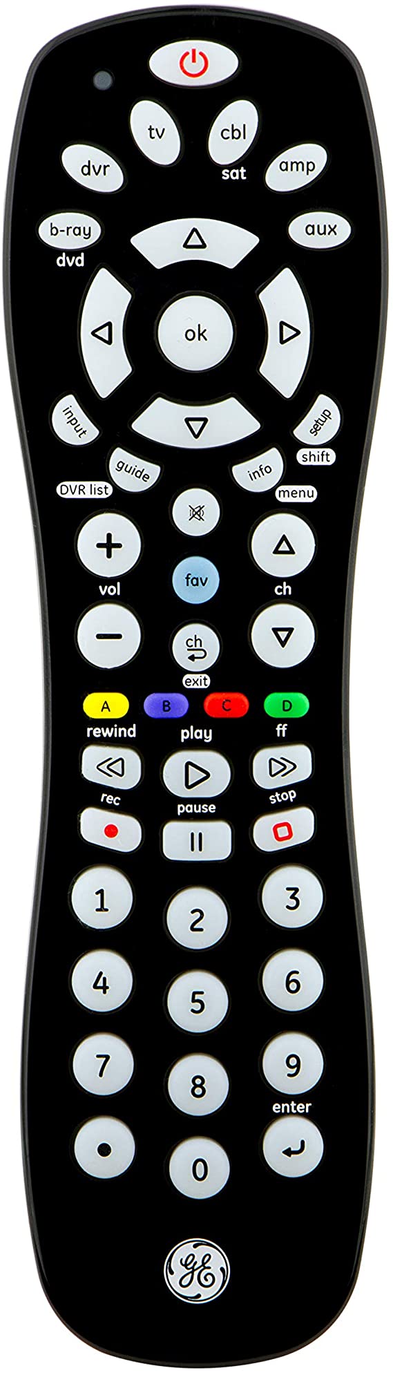 GE 24922 6-Device Universal Remote Control (Black)