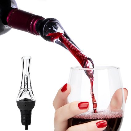 Wuudi Premium Wine Aerator Deluxe Bar Equipment Wine Aerating Pourer Breathes Wine Straight from The Bottle Red Wine Accessory