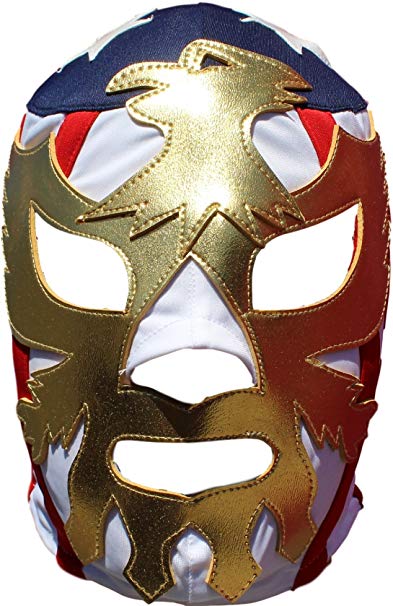Deportes Martinez Patriot America Lycra Lucha Libre Luchador Mask Adult Size Golden