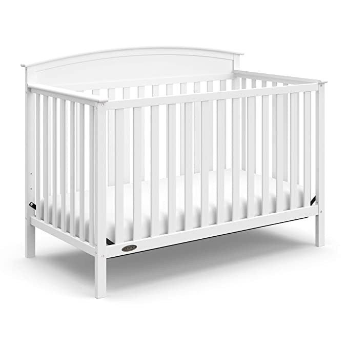 Graco Benton 4-in-1 Convertible Crib, White, Solid Pine and Wood Product Construction, Converts to Toddler Bed or Day Bed (Mattress Not Included)