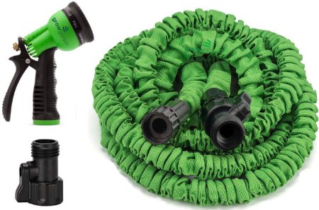 GrowGreen Garden Hose, 100 Feet, Strongest, Hose, Water Hose, Expandable Hose, Best Hoses, with Free 8-way Spray Nozzle, Rust-free, Watering Hose, Hanger and Shutoff Valve, Flexible Hose,