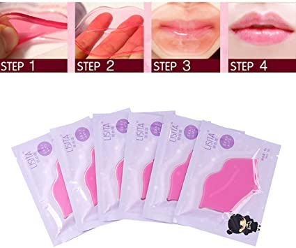 CCbeauty 20-Pack Pink Collagen Crystal Lip Mask Lip Plumper Mask Gel Care Mask Moisture Essence, Anti-Wrinkle, Anti-Aging