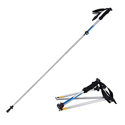 Naturehike Alpenstocks Ultralight Trekking Pole Folding Waliking Stick(Blue silver)