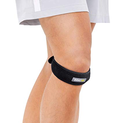 Bracoo KP40 Knee Strap, Adjustable Knee Tendon Support – Effective Ligament/Joint Pain Relief – Ideal for Jumper’s/Runner’s Knee, Patella Tracking Disorder, OSD & ITBS – Single Strap