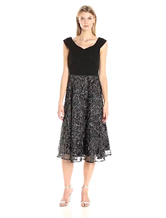 Alex Evenings Women's Party Dress with Ribbon Skirt