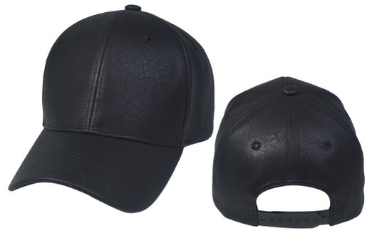 PU LEATHER Plain Adjustable Baseball Cap Snapback closure ( 6 Colors )