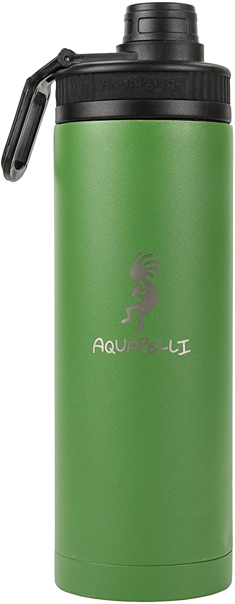 Aquapelli Vacuum Insulated Water Bottle, 18 ounces, Willow Green