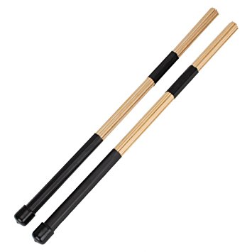 Jazz Drum Brushes Sticks - TOOGOO(R) 1 Pair 40CM Jazz Drum Brushes Sticks Made of Bamboo(Black)