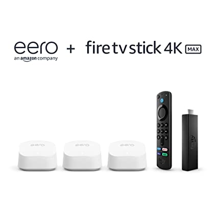 Amazon eero 6  system (3-pack) with FREE FireTV Stick 4K Max