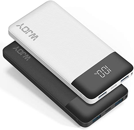 WJOY Portable Cell Phone Charger,10000mah Power Bank, Compact and Slim, External Battery Pack Travel Charger, Universal Portable Chargers for iPhone, Samsung, LG and More (2 Pack), Gift