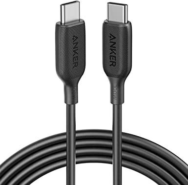 USB C Cable 100W 6ft, Anker Powerline III USB C to USB C Charger Cable 2.0, Type C Charging Cable for MacBook Pro 2020, iPad Pro 2020, Galaxy S20 Plus S9 S8, Pixel, Switch, LG V20, and More (Black)