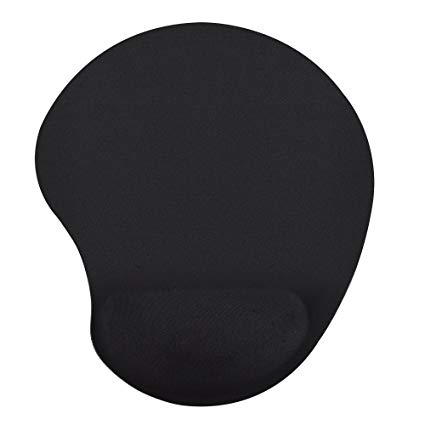 Ktrio Mouse Pad with Wrist Rest, Mousepad with Wrist Support Wrist Pad Ergonomic Cushion Support Mouse Mat Non-Slip Rubber Base Smooth Surface for Home Office Travel 9x7.5 inches Black