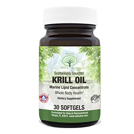 Natural Nutra Krill Oil with Astaxanthin and Omega 3, Friend of the Sea, 500mg, 30 Capsules