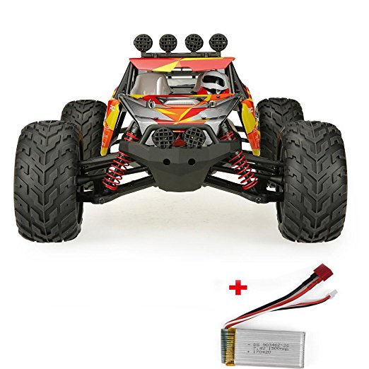 Remote Control Car, DAZHONG Land & Water 1:12 Scale RTR IP4 / Waterproof Electronics High Speed Off-Road Racing Truck with 2.4G 4WD Super Big Tire 7.4V 1500mAh Rechargeable Battery