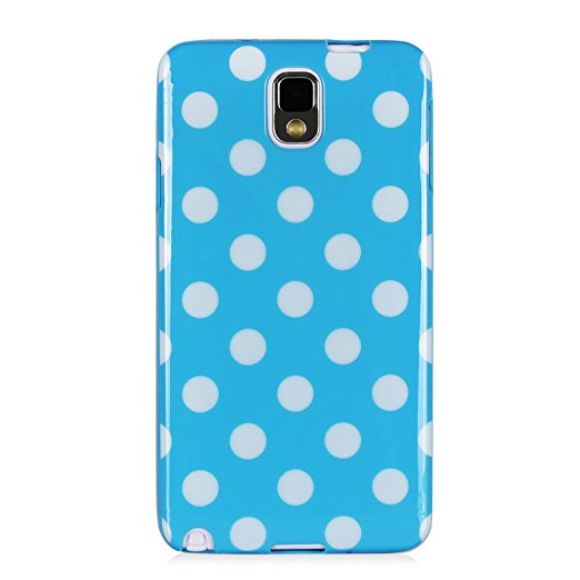 Mansion Premium Soft Flexible Polka Dot Rubber Skin TPU Case Gel Cover for Samsung Galaxy Note 3 N9000 / N9005