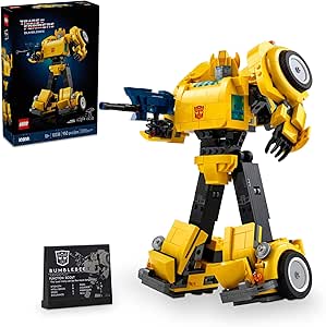 LEGO Icons Transformers Bumblebee Action Figure, Collectible Robot Gift for Adults, Movie Themed Model Building Set for Sci-Fi Enthusiasts and Transformers Fans, Converts to Vehicle Mode, 10338