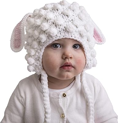 Huggalugs Baby and Toddler Girls Lamb Beanie Hat