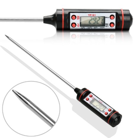 Cooking Instant Read Thermometer Meat Thermometerdigital Probedigital Probe Thermometermeat Probethermometer BBQ read Thermometer Foodcooking Thermometerprobedigital BBQ Thermometerwine Thermometersfridge Thermometer Food Thermometer Best Digital Thermometer for Cooking Meat BBQ Liquids Candy Sugar Oven Thermometer With Probe