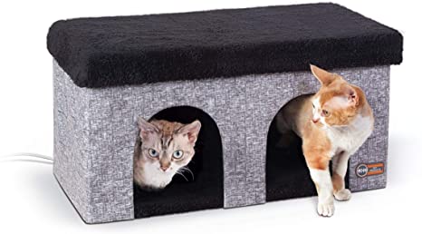 Thermo-Kitty Playhouse & Duplex Heated Cat House & Cat Scratcher