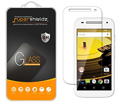 [2-Pack] Motorola Moto E (2nd Gen) Tempered Glass Screen Protector, Supershieldz Anti-Scratch, Anti-Fingerprint, Bubble Free, Lifetime Replacement Warranty