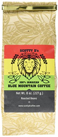 Scotty D's Jamaican Coffee 100% Blue Mountain Coffee- 8 oz. (Medium Roast)(Whole Bean)