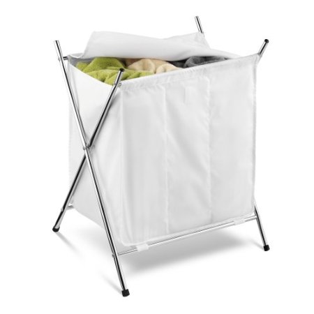 Honey-Can-Do HMP-01236 Folding Hamper, Triple Container