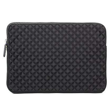 Evecase Diamond Foam Splash & Shock Resistant Neoprene Sleeve Notebook Case Bag for Dell Inspiron 15.6inch Laptop - Black