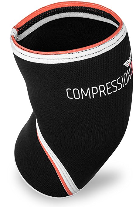 CompressionDR Knee Sleeve Brace - 7mm Neoprene Compression Knee Sleeve for Women and Men - Highest Quality Knee Support For Weightlifting, Powerlifting, Squats - No Risk, SureFit Guarantee!