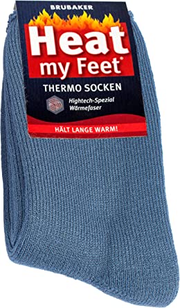 2-Pack BRUBAKER Heat my Feet Thermal Socks - Warm Feet - Heat Enclosing Insulation Fibers
