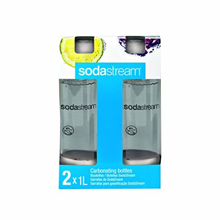 Sodastream 1l Carbonating Bottles- White (Twin Pack)