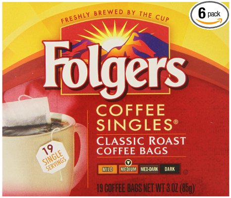 Folgers Classic Medium  Roast Coffee Singles Serve Bags, 114 Count