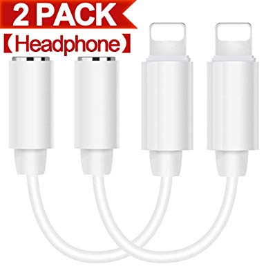 Headphone Jack Adapter Dongle for iPhone Xs/Xs Max/XR / 8/8 Plus/X / 7/7 Plus Adapter to 3.5mm Jack Converter Accessories Audio Connector Headphone Splitter Adapter Support ios11 or Higher