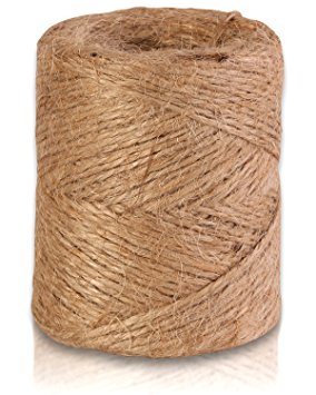 Natural Jute Twine 300-Feet, Best Arts & Crafts Gift, Durable String For Gardening Applications, Heavy Duty For Industrial Packing Materials, 3-Ply.