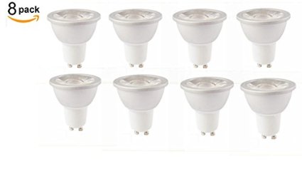 8 Pack- MR16 Dimmable GU10 LED 6W 3000K Warm White Light Bulbs 40W Halogen Bulb Equivalent 400lm 45 Degree Beam Angles Perfect Standard Warm White Beam Angle Recessed LightingTrack Lighting