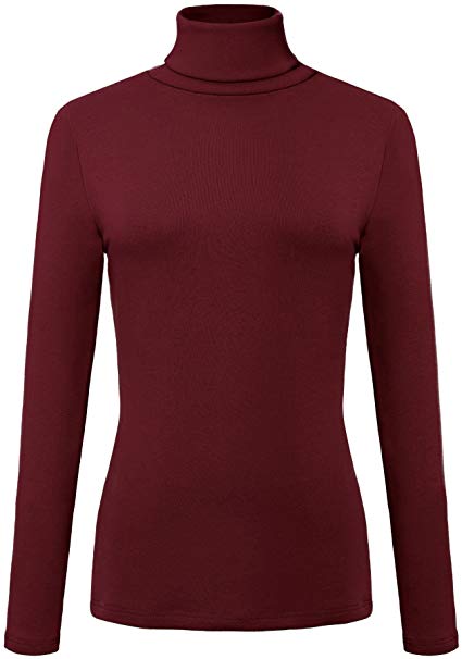 Urban CoCo Women's Solid Turtleneck Long Sleeve Sweatshirt