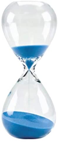 Science Purchase Large Hand-Blown Hourglass Measures One Hour, Blue, 1