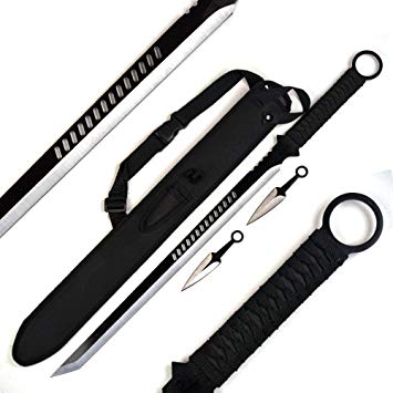 Ace Martial Arts Supply Ninja Sword Machete Throwing Knife Tactical Katana Tanto Blade, 27-Inch …