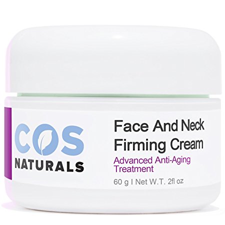 COS Naturals FACE AND NECK FIRMING CREAM Advanced Anti-Aging Treatment NATURAL & ORGANIC Ingredients Firming Toning Daily Moisturizer Lotion For Wrinkles Fine Lines Saggy Skin Chest Body 2 Oz.