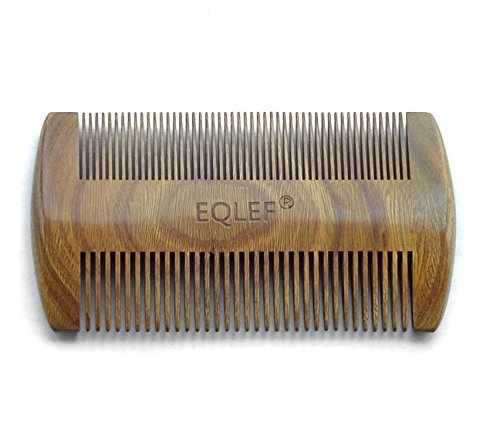 EQLEF® Green sandalwood no static handmade comb，Pocket comb (beard)