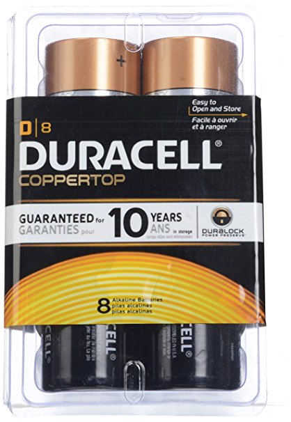 Duracell Coppertop Alkaline D Batteries - 8 ct