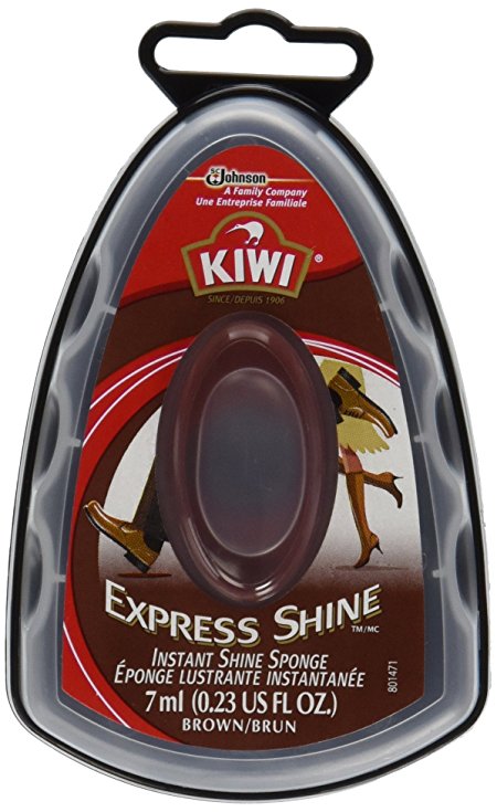 Kiwi Express Shoe Shine Sponge, 0.2 fl oz, Brown