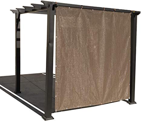 Alion Home Sun Shade Panel Privacy Screen with Grommets on 4 Sides for Outdoor, Patio, Awning, Window Cover, Pergola or Gazebo -200 GSM (8' x 6', Mocha Brown)