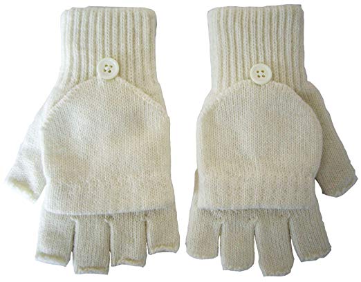 Eqoba Winter Collection Fingerless/Mitten Cover Flap Gloves