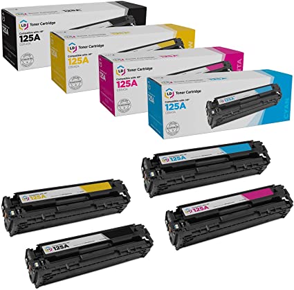 LD Remanufactured Toner Cartridge Replacement for HP 125A (Black, Cyan, Magenta, Yellow, 4-Pack)