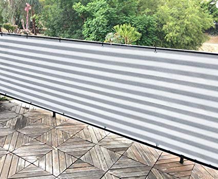 Alion Home Elegant Privacy Screen for Backyard Fence, Pool, Deck, Patio, Balcony, Outdoor Paneling and Outdoor Screening- Include Zip Ties (Grey/White) (2.5 x 39 FT)