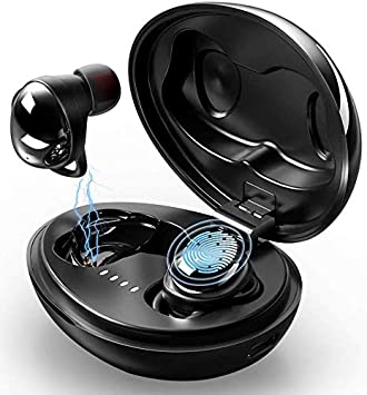 Wireless Earbuds, 5.0 Bluetooth Earbuds with Hi-Fi Stereo, IPX7 Waterproof, Truly wireless Ear Buds with with Mic, Touch Control, Noise Cancelling, Electroplated Surface, USB-C, 35H Playtime for Home Work, Sports, Travel