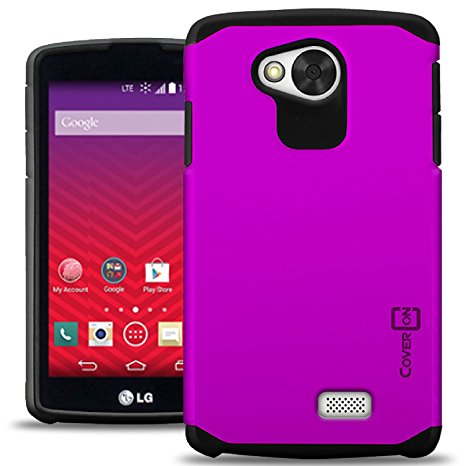 LG Tribute Case, LG Transpyre Case, LG Optimus F60 Case, CoverON® [Slim Guard Series] Slim Dual Layer Armor Hard Cover Phone Case For LG Tribute / Transpyre / Optimus F60 - Purple (Fuchsia) & Black