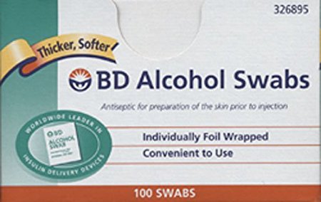 BD Regular Alcohol Swabs, 100 ct ( Pack of 2 )