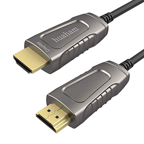 Huaham Fiber Optic HDMI Cable, Active Optical HDMI Cable, Support HDR10, ARC, HDCP2.2, 3D, Dolby Vision, 18Gbps Subsampling 4:4:4/4:2:2/4:2:0 (50ft)