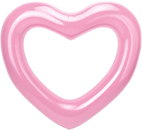 MoKo Inflatable Pool Float for Kids Adults, Heart Shaped Swim Ring 120cm Diameter Summer Swimming Tube Water Fun Beach Party Pool Toys Swimming Circle